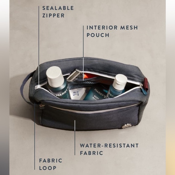 NEW HARRY'S Water resistant toiletries bag red/black - Picture 6 of 8